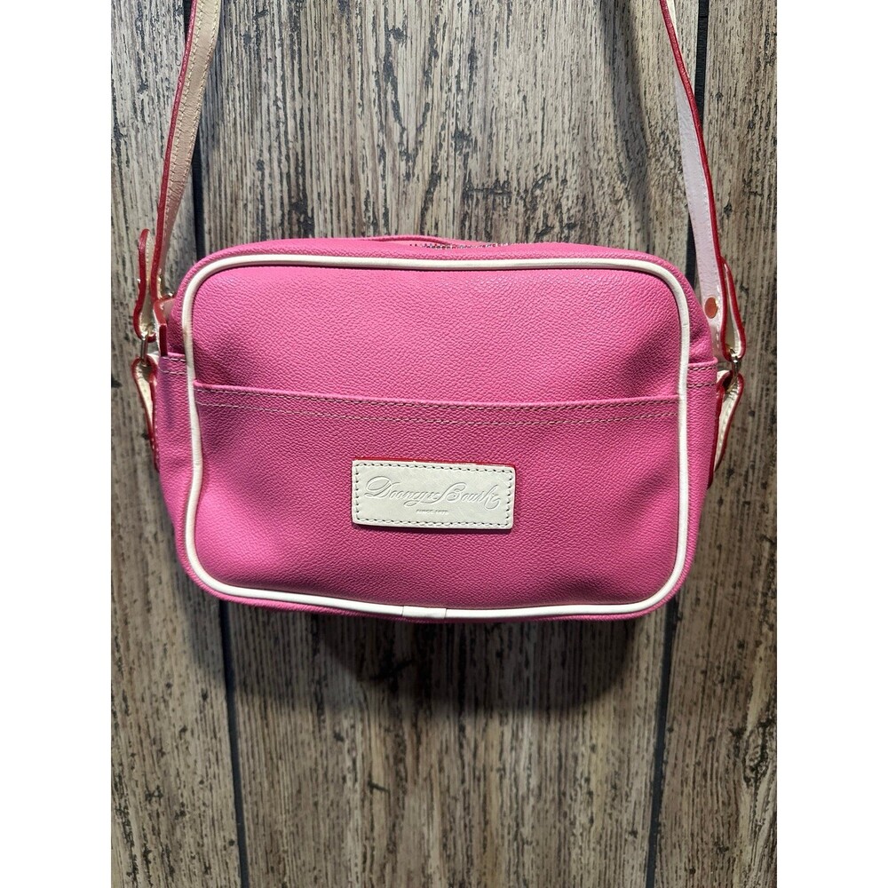 Dooney & Bourke Saffiano Pink & Natural Leather Medium Crossbody Bag